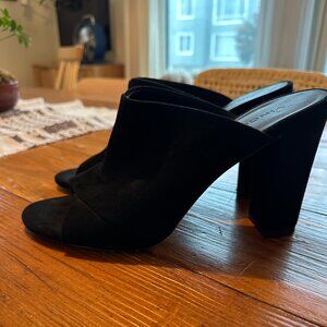 Vince black suede heels